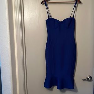 Bodycon dress Blue Zipper in the back dress